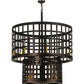 Meyda Lighting Cilindro 40" 12-Light Mahogany Bronze Golpe Pendant Light With Ivory Faux Candlelight