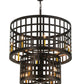 Meyda Lighting Cilindro 40" 12-Light Mahogany Bronze Golpe Pendant Light With Ivory Faux Candlelight