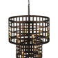 Meyda Lighting Cilindro 40" 12-Light Mahogany Bronze Golpe Pendant Light With Ivory Faux Candlelight