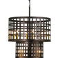 Meyda Lighting Cilindro 40" 12-Light Mahogany Bronze Golpe Pendant Light With Ivory Faux Candlelight