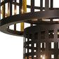 Meyda Lighting Cilindro 40" 12-Light Mahogany Bronze Golpe Pendant Light With Ivory Faux Candlelight