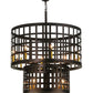 Meyda Lighting Cilindro 40" 12-Light Mahogany Bronze Golpe Pendant Light With Ivory Faux Candlelight