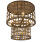 Meyda Lighting Cilindro 40" 12-Light Old Gold Golpe Flush Mount Light