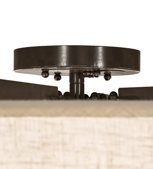 Meyda Lighting Cilindro 40" 12-Light Timeless Bronze Structure Semi-flush Mount Light With Off-White On Styrene Shade