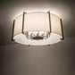 Meyda Lighting Cilindro 40" 12-Light Timeless Bronze Structure Semi-flush Mount Light With Off-White On Styrene Shade