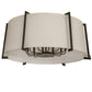 Meyda Lighting Cilindro 40" 12-Light Timeless Bronze Structure Semi-flush Mount Light With Off-White On Styrene Shade