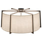 Meyda Lighting Cilindro 40" 12-Light Timeless Bronze Structure Semi-flush Mount Light With Off-White On Styrene Shade