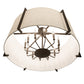 Meyda Lighting Cilindro 40" 12-Light Timeless Bronze Structure Semi-flush Mount Light With Off-White On Styrene Shade