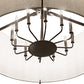 Meyda Lighting Cilindro 40" 12-Light Timeless Bronze Structure Semi-flush Mount Light With Off-White On Styrene Shade