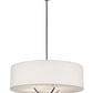 Meyda Lighting Cilindro 40" 4-Light Extreme Chrome Rotunda Pendant Light With White Textrene Shade