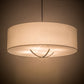 Meyda Lighting Cilindro 40" 4-Light Extreme Chrome Rotunda Pendant Light With White Textrene Shade