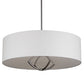 Meyda Lighting Cilindro 40" 4-Light Extreme Chrome Rotunda Pendant Light With White Textrene Shade