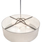 Meyda Lighting Cilindro 40" 4-Light Extreme Chrome Rotunda Pendant Light With White Textrene Shade