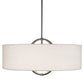 Meyda Lighting Cilindro 40" 4-Light Extreme Chrome Rotunda Pendant Light With White Textrene Shade
