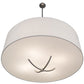 Meyda Lighting Cilindro 40" 4-Light Extreme Chrome Rotunda Pendant Light With White Textrene Shade
