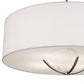 Meyda Lighting Cilindro 40" 4-Light Extreme Chrome Rotunda Pendant Light With White Textrene Shade