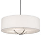 Meyda Lighting Cilindro 40" 4-Light Extreme Chrome Rotunda Pendant Light With White Textrene Shade