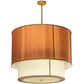 Meyda Lighting Cilindro 40" 6-Light 2-Tier Gold Metallic Textrene Pendant Light With Amber & White Shade
