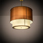 Meyda Lighting Cilindro 40" 6-Light 2-Tier Gold Metallic Textrene Pendant Light With Amber & White Shade