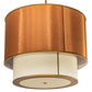 Meyda Lighting Cilindro 40" 6-Light 2-Tier Gold Metallic Textrene Pendant Light With Amber & White Shade