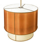 Meyda Lighting Cilindro 40" 6-Light 2-Tier Gold Metallic Textrene Pendant Light With Amber & White Shade