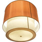 Meyda Lighting Cilindro 40" 6-Light 2-Tier Gold Metallic Textrene Pendant Light With Amber & White Shade