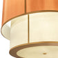 Meyda Lighting Cilindro 40" 6-Light 2-Tier Gold Metallic Textrene Pendant Light With Amber & White Shade