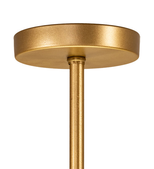 Meyda Lighting Cilindro 40" 6-Light 2-Tier Gold Metallic Textrene Pendant Light With Amber & White Shade