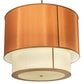 Meyda Lighting Cilindro 40" 6-Light 2-Tier Gold Metallic Textrene Pendant Light With Amber & White Shade