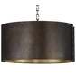Meyda Lighting Cilindro 42" 12-Light Craftsman Brown & Brushed Brass Campbell Pendant Light