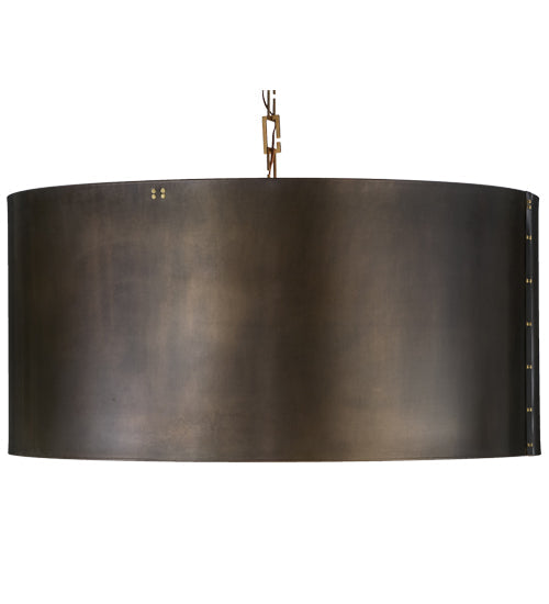 Meyda Lighting Cilindro 42" 12-Light Craftsman Brown & Brushed Brass Campbell Pendant Light