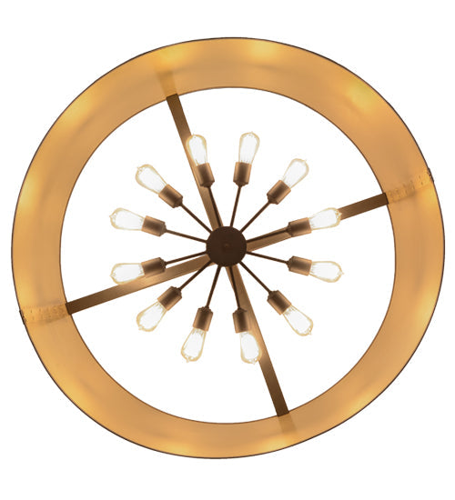 Meyda Lighting Cilindro 42" 12-Light Craftsman Brown & Brushed Brass Campbell Pendant Light