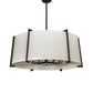 Meyda Lighting Cilindro 42" 12-Light Timeless Bronze Structure Pendant Light With Off White Shade