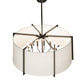 Meyda Lighting Cilindro 42" 12-Light Timeless Bronze Structure Pendant Light With Off White Shade