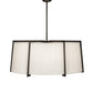 Meyda Lighting Cilindro 42" 12-Light Timeless Bronze Structure Pendant Light With Off White Shade