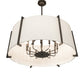 Meyda Lighting Cilindro 42" 12-Light Timeless Bronze Structure Pendant Light With Off White Shade