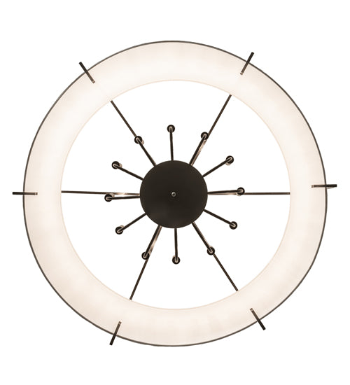Meyda Lighting Cilindro 42" 12-Light Timeless Bronze Structure Pendant Light With Off White Shade