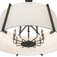 Meyda Lighting Cilindro 42" 12-Light Timeless Bronze Structure Pendant Light With Off White Shade