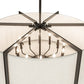 Meyda Lighting Cilindro 42" 12-Light Timeless Bronze Structure Pendant Light With Off White Shade