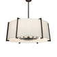 Meyda Lighting Cilindro 42" 12-Light Timeless Bronze Structure Pendant Light With Off White Shade