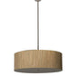 Meyda Lighting Cilindro 42" 4-Light Brushed Aluminum Pendant Light With Beige Textrene & White Shade