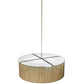 Meyda Lighting Cilindro 42" 4-Light Brushed Aluminum Pendant Light With Beige Textrene & White Shade