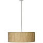 Meyda Lighting Cilindro 42" 4-Light Brushed Aluminum Pendant Light With Beige Textrene & White Shade