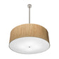 Meyda Lighting Cilindro 42" 4-Light Brushed Aluminum Pendant Light With Beige Textrene & White Shade