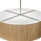 Meyda Lighting Cilindro 42" 4-Light Brushed Aluminum Pendant Light With Beige Textrene & White Shade