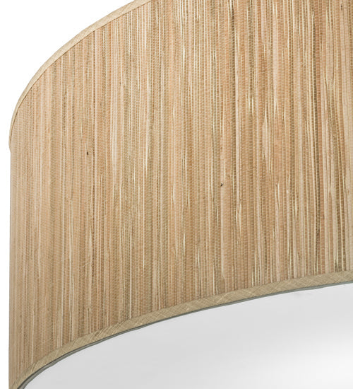 Meyda Lighting Cilindro 42" 4-Light Brushed Aluminum Pendant Light With Beige Textrene & White Shade