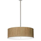 Meyda Lighting Cilindro 42" 4-Light Brushed Aluminum Pendant Light With Beige Textrene & White Shade