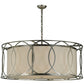 Meyda Lighting Cilindro 42" 4-Light Nickel Hoops Pendant Light With White Statuario Idalight Shade