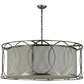 Meyda Lighting Cilindro 42" 4-Light Nickel Hoops Pendant Light With White Statuario Idalight Shade