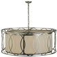 Meyda Lighting Cilindro 42" 4-Light Nickel Hoops Pendant Light With White Statuario Idalight Shade